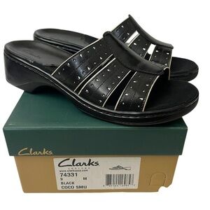 ❤️ NEW Clarks Black Coco Slide Sandals (Women’s Size 9)